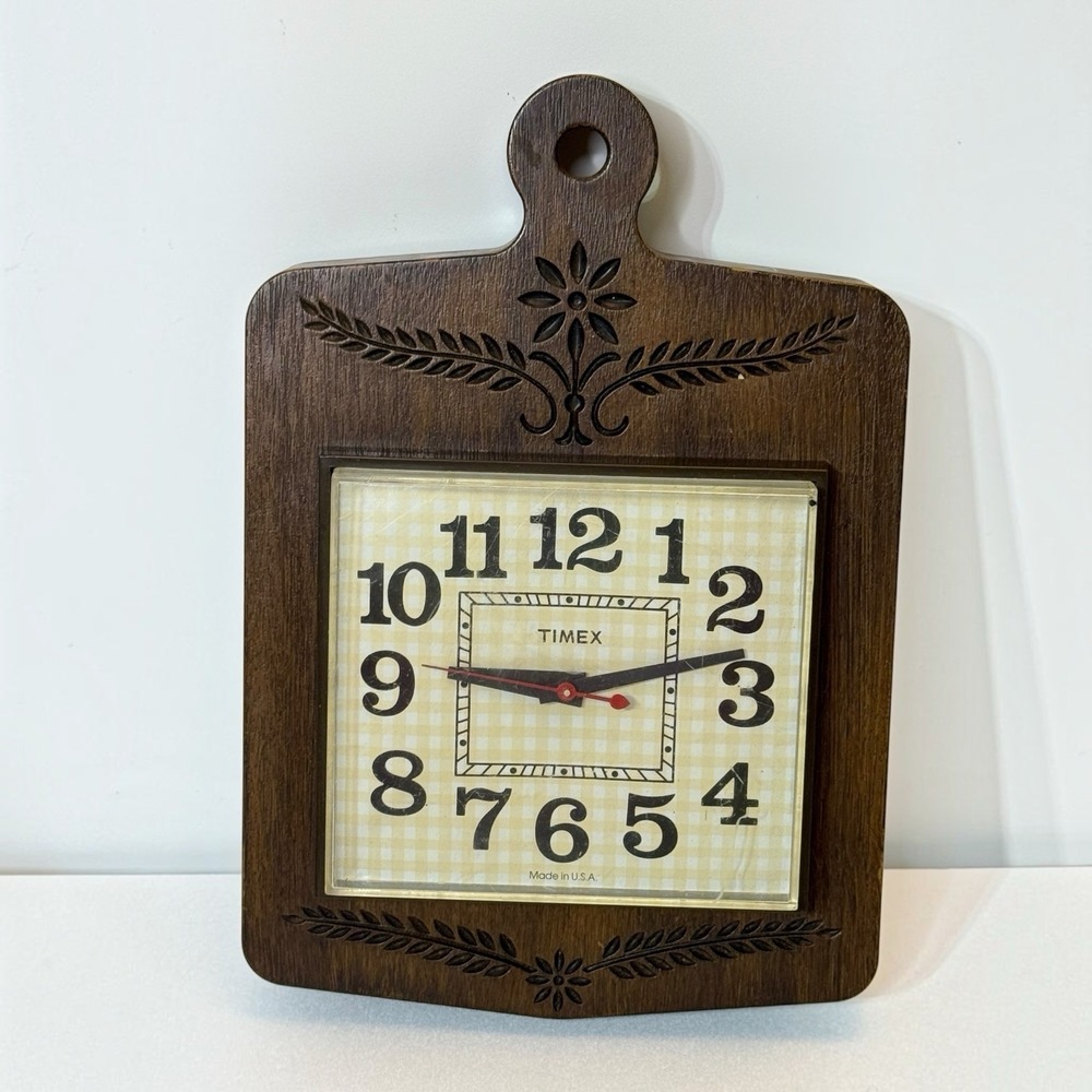 Timex Country Kitchen Electric Wall Clock Works Great #2146A